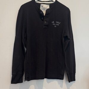 American Eagle Outfitters Kids Charcoal Long Sleeve Henley